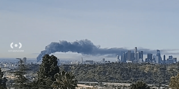 Firefighters battle large fire at cannabis operation in downtown Los Angeles 